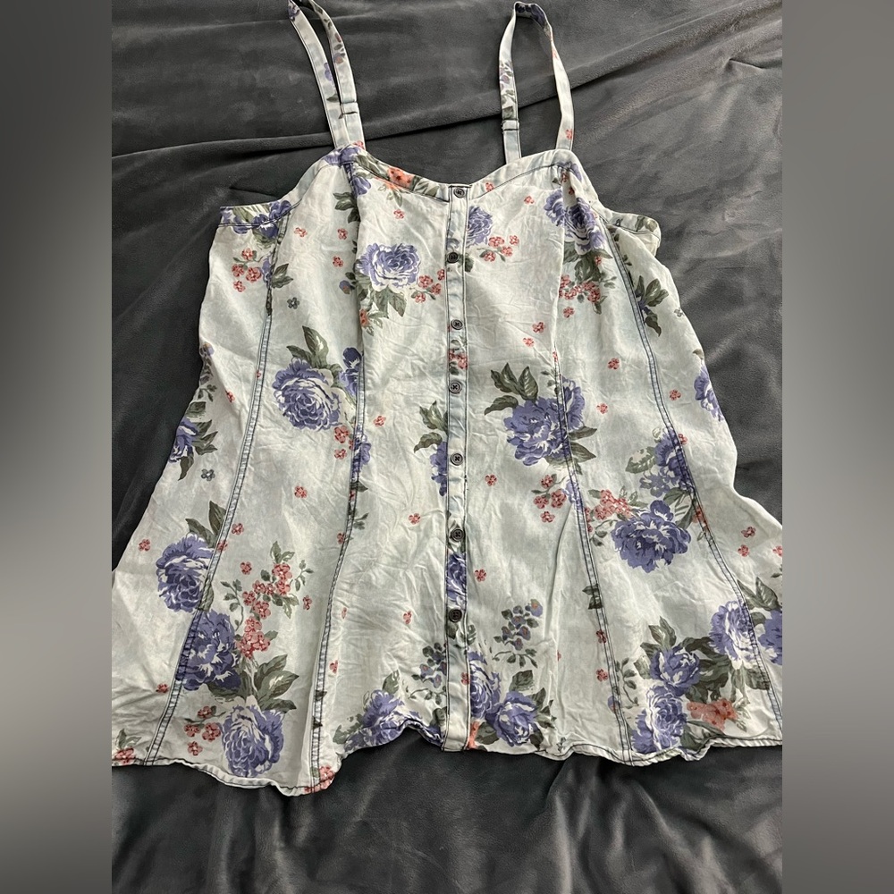 Torrid Floral Print Camisole Top - Blue and Purple